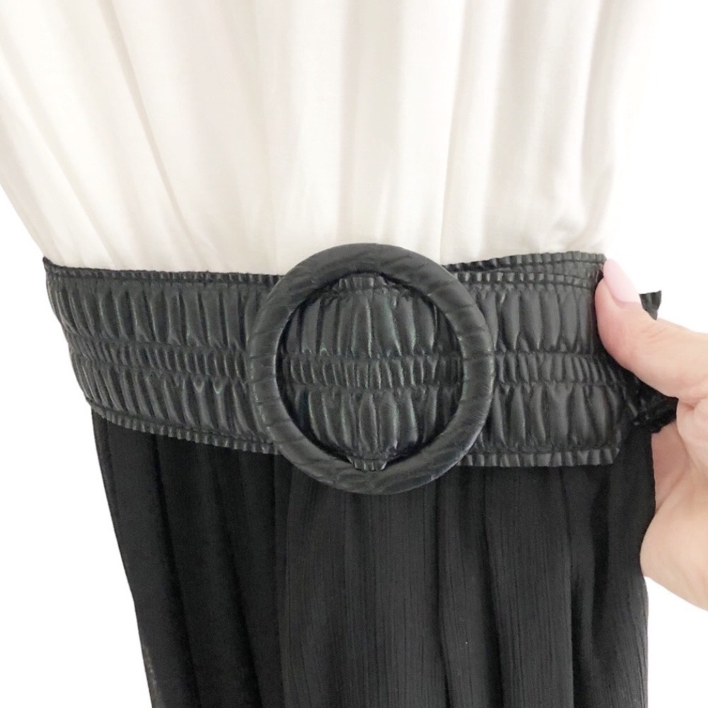 Alice & Olivia Black White Short Sleeve Maxi Dress Small - Picture 8 of 16